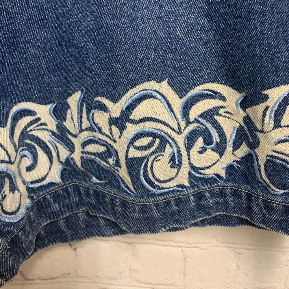 Vintage Ignition Skater Baggy Y2K Jean Embroidered Waves Shorts JNCO Inspired 36 - Picture 4 of 6